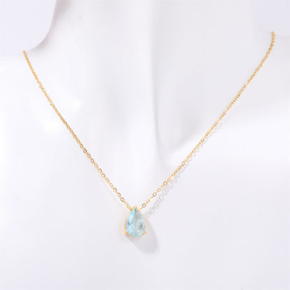 DPM "Birthstone" December Birthday Necklace Water Drop Zircon December Birthstone Birthstone Couple Necklace