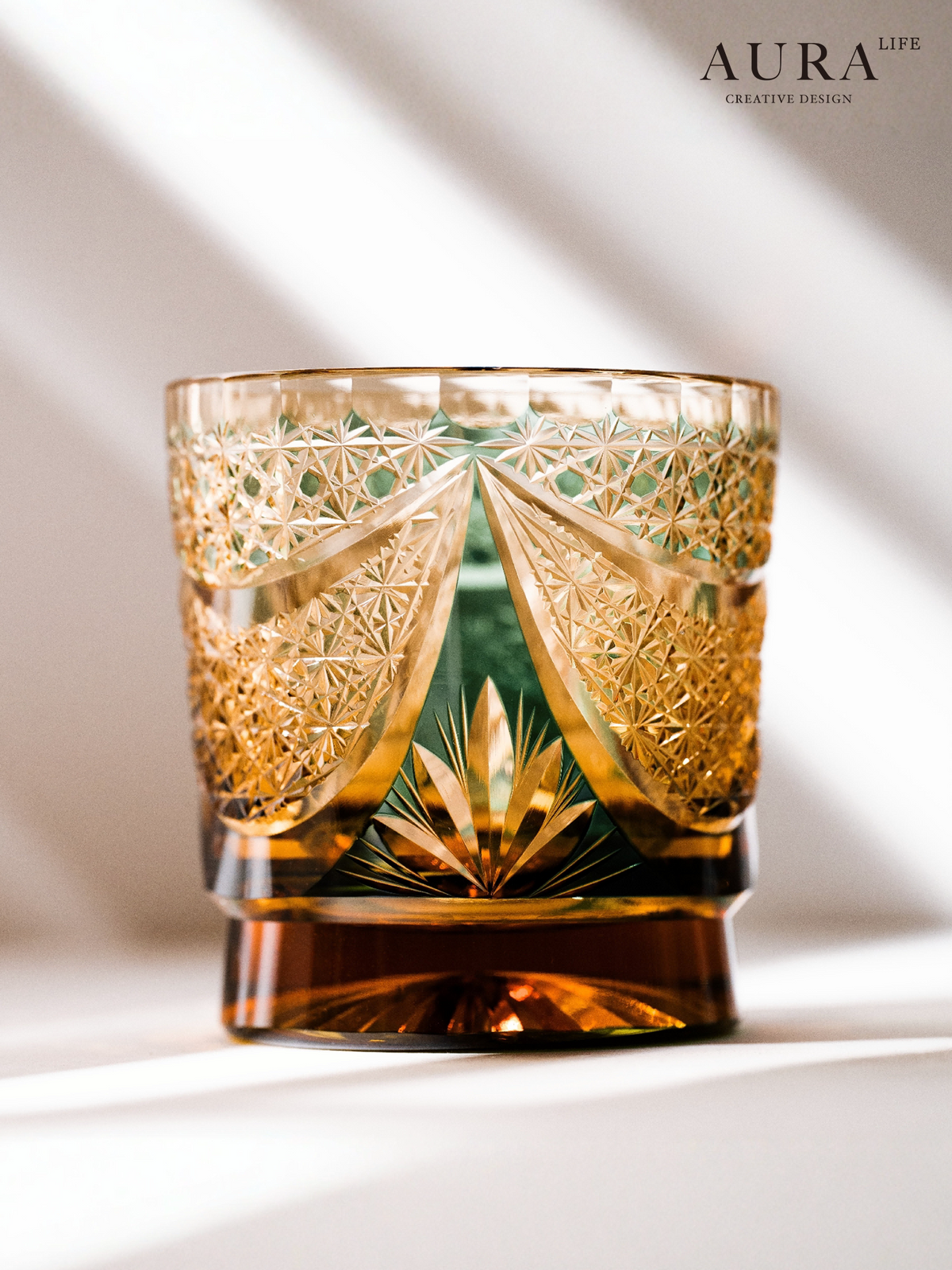 AURA'S Master Collection Edo Kiriko Brilliant Galaxy Crystal Glass Whiskey Glass Gift Cup