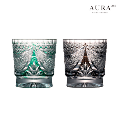 AURA'S Master Collection Edo Kiriko Brilliant Galaxy Crystal Glass Whiskey Glass Gift Cup