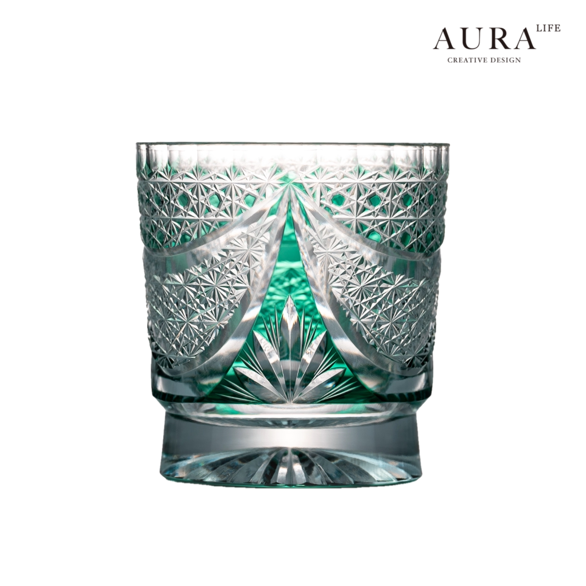 AURA'S Master Collection Edo Kiriko Brilliant Galaxy Crystal Glass Whiskey Glass Gift Cup