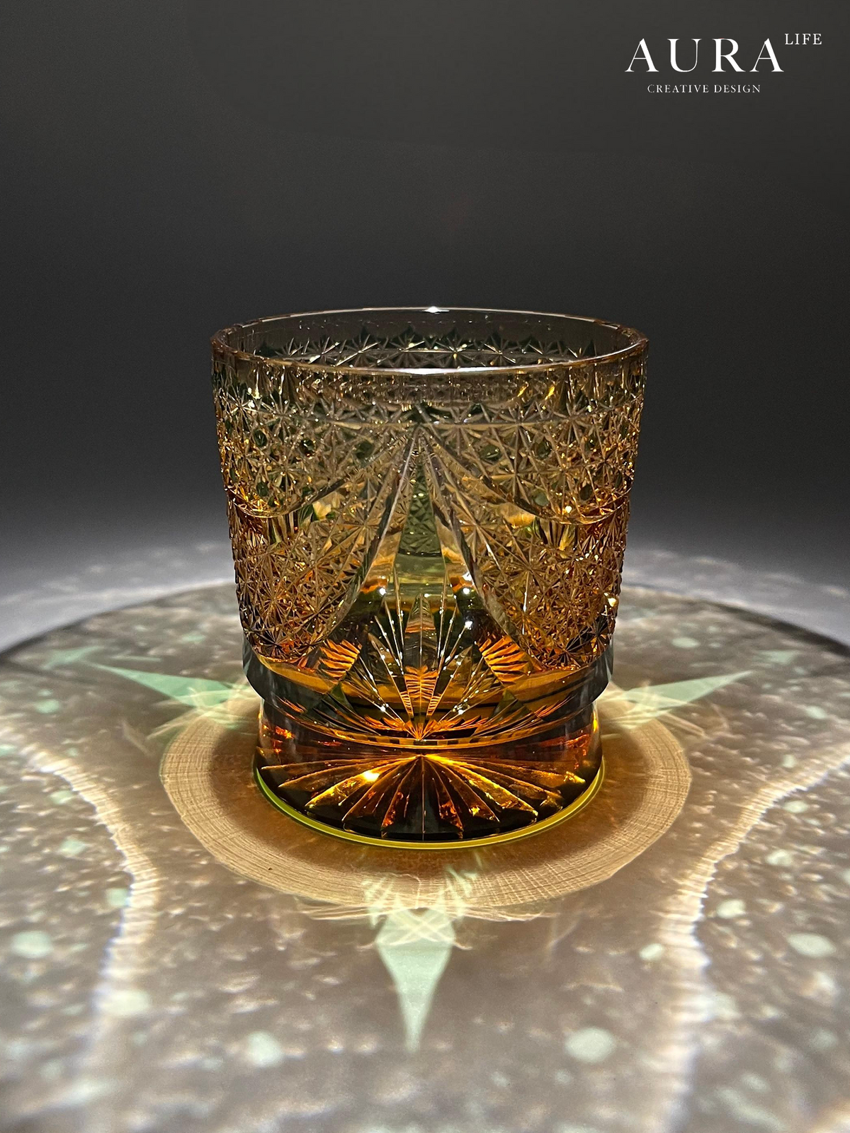 AURA'S Master Collection Edo Kiriko Brilliant Galaxy Crystal Glass Whiskey Glass Gift Cup