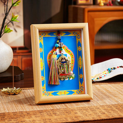 Tibetan-Inspired Framed Shrine Ornament