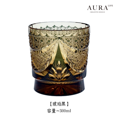 AURA'S Master Collection Edo Kiriko Brilliant Galaxy Crystal Glass Whiskey Glass Gift Cup
