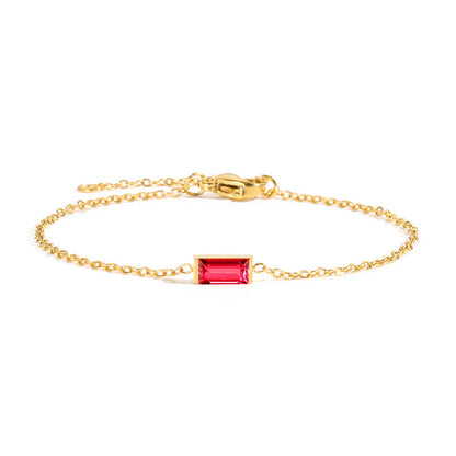 St.delan square titanium steel bracelet for women, new light luxury, niche, exquisite colorful crystal zircon bracelet