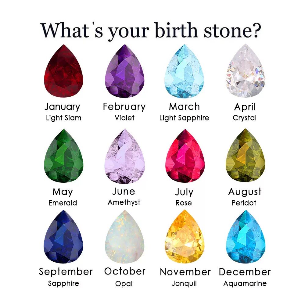 DPM "Birthstone" December Birthday Necklace Water Drop Zircon December Birthstone Birthstone Couple Necklace