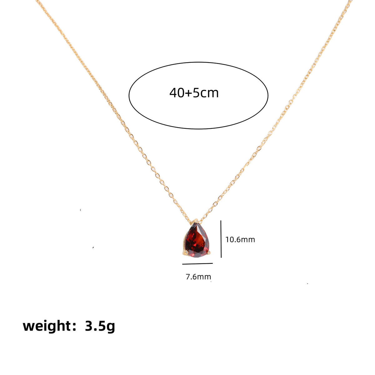 DPM "Birthstone" December Birthday Necklace Water Drop Zircon December Birthstone Birthstone Couple Necklace