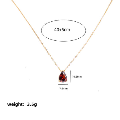DPM "Birthstone" December Birthday Necklace Water Drop Zircon December Birthstone Birthstone Couple Necklace