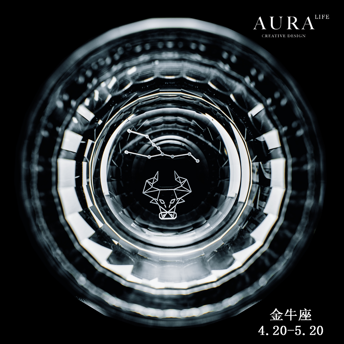 AURA'S 12-Constellation Whiskey Glass K9 Lead-Free Crystal Glass Personalized Creative Birthday Gift Whiskey Glass