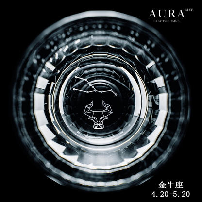 AURA'S 12-Constellation Whiskey Glass K9 Lead-Free Crystal Glass Personalized Creative Birthday Gift Whiskey Glass