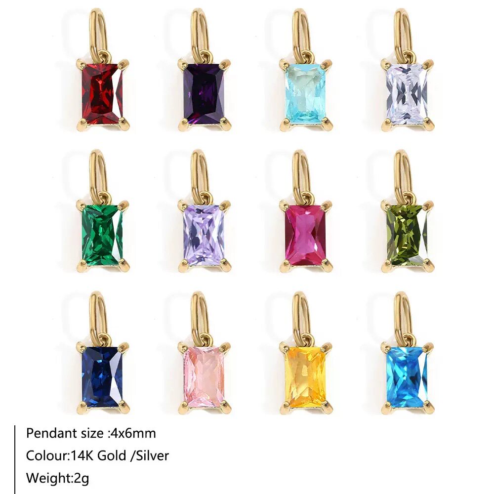 DPM "Birthstone Series" European and American Necklace December Birthstone Colorful Zircon Clavicle Chain Birthday Month Necklace