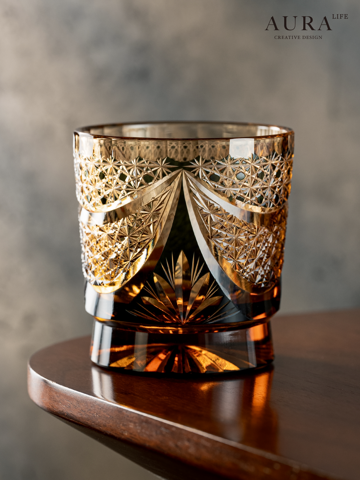 AURA'S Master Collection Edo Kiriko Brilliant Galaxy Crystal Glass Whiskey Glass Gift Cup