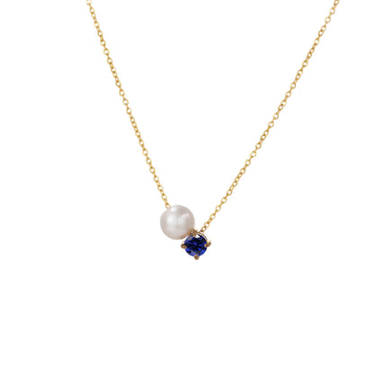 DPM 'Birthstone Series' European and American Versatile Necklace, Clavicle Chain, Single Pearl Zircon Pendant Necklace