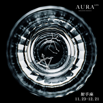 AURA'S 12-Constellation Whiskey Glass K9 Lead-Free Crystal Glass Personalized Creative Birthday Gift Whiskey Glass