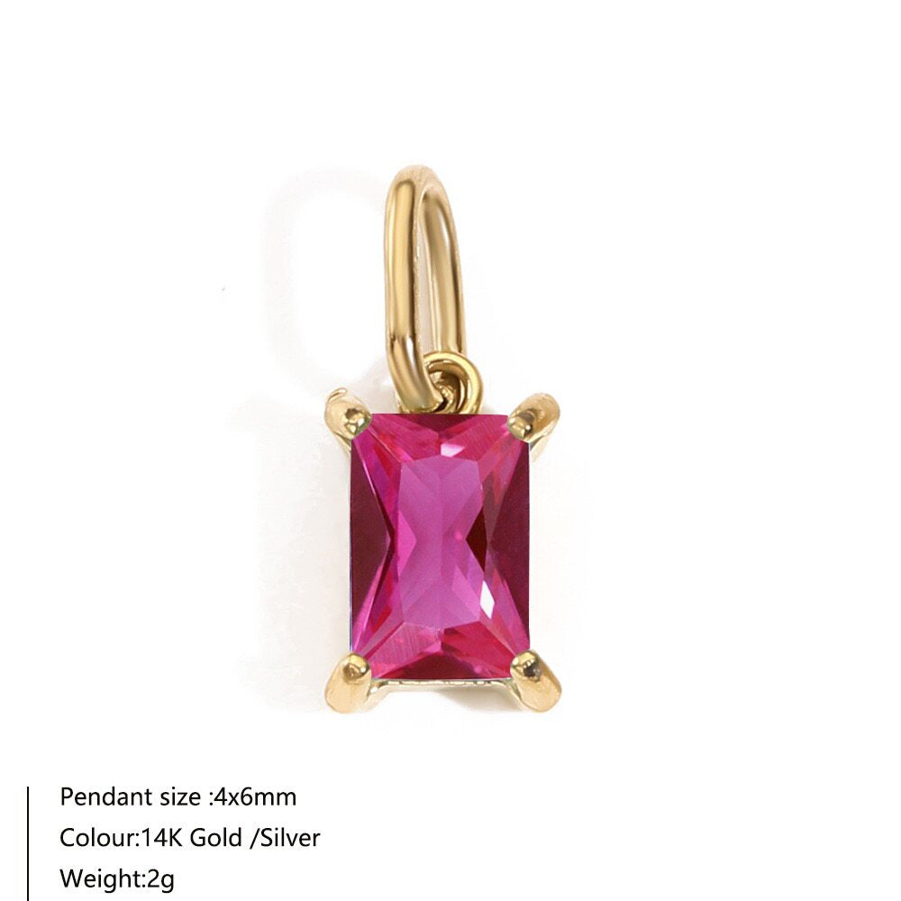 DPM "Birthstone Series" European and American Necklace December Birthstone Colorful Zircon Clavicle Chain Birthday Month Necklace