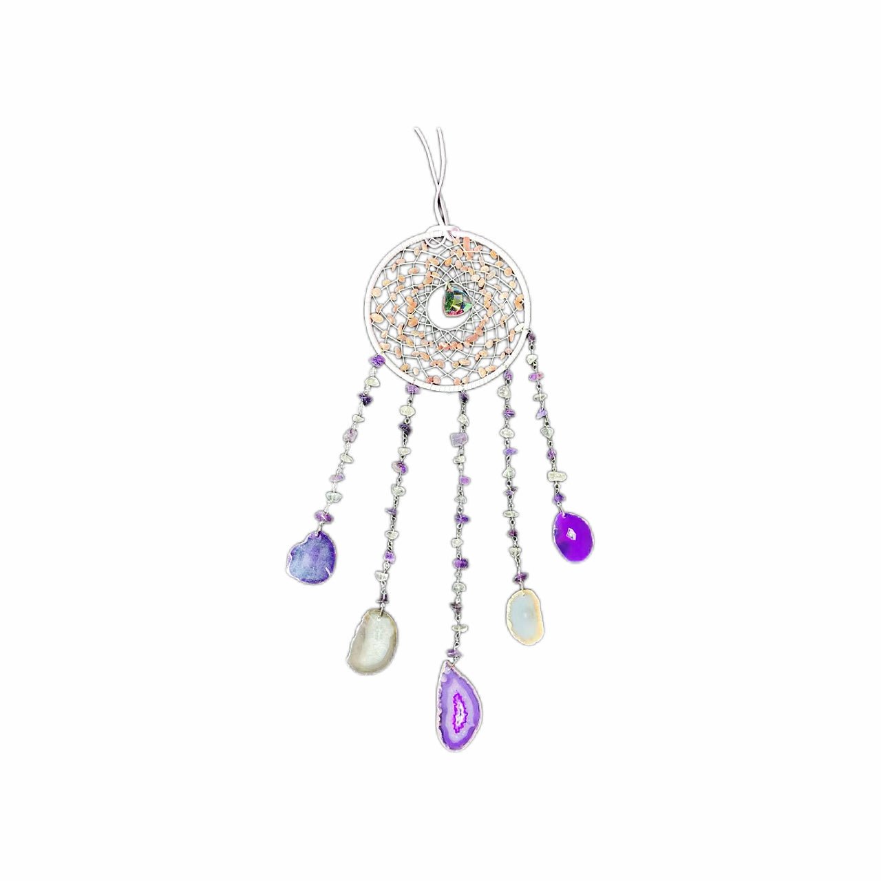 （Round crystal dream catcher）Round crystal dream catcher Good dream, exquisite, boys and girls, decorative pendant - BEAR GIRL