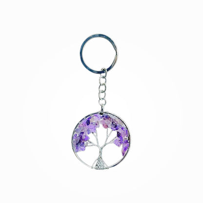 Carry positive energy Crystal tree key ring a variety of native crystal stone purification body and mind - BEAR GIRL