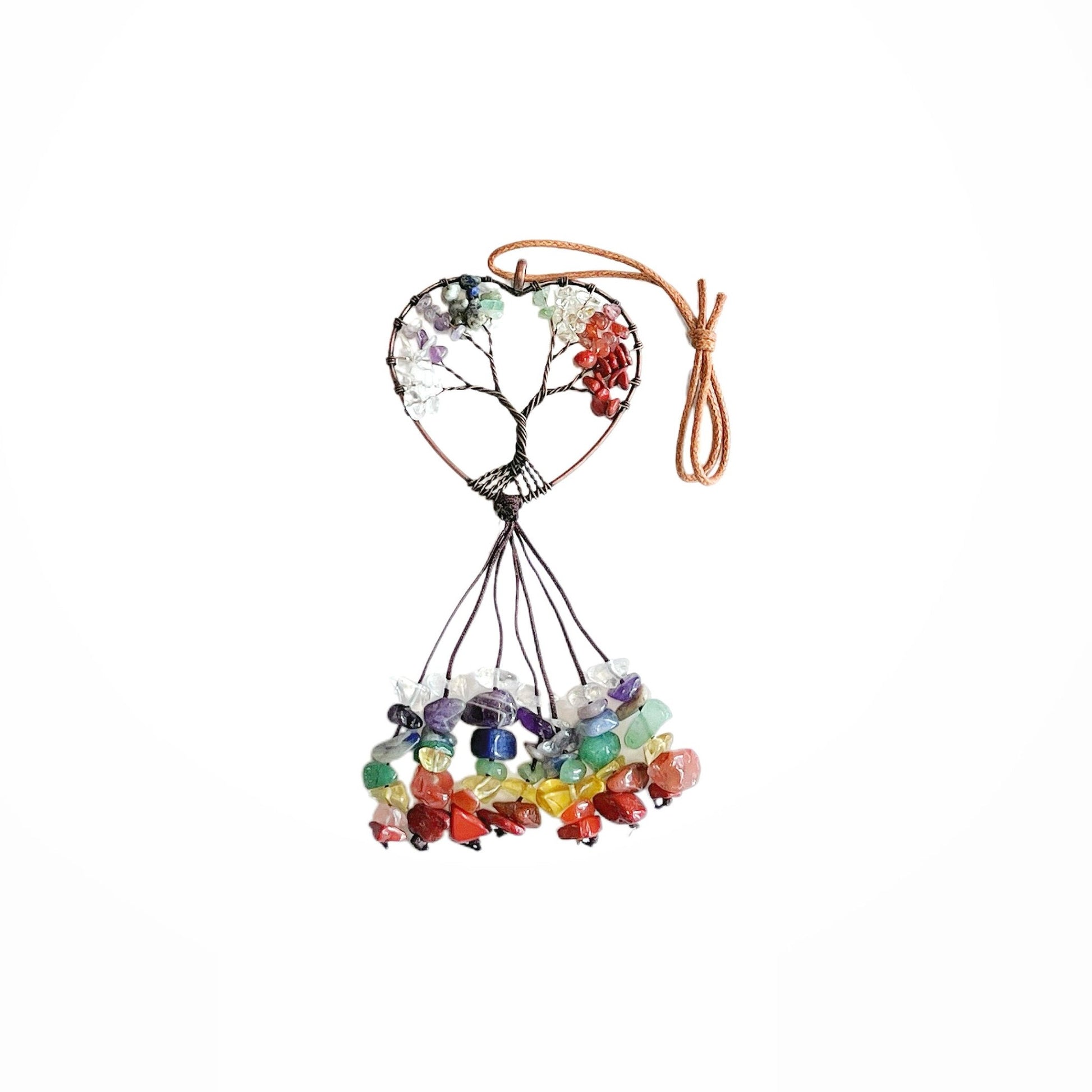 Crystal energy tree hanging decorations at any time to purify energy colorful crystal stone car hanging - BEAR GIRL