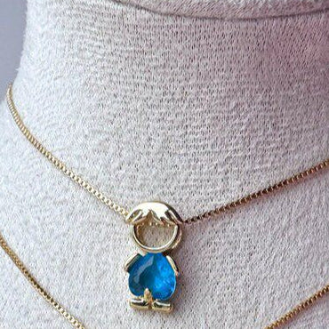 Family Heart Birthstone Charm Necklace — product photograph