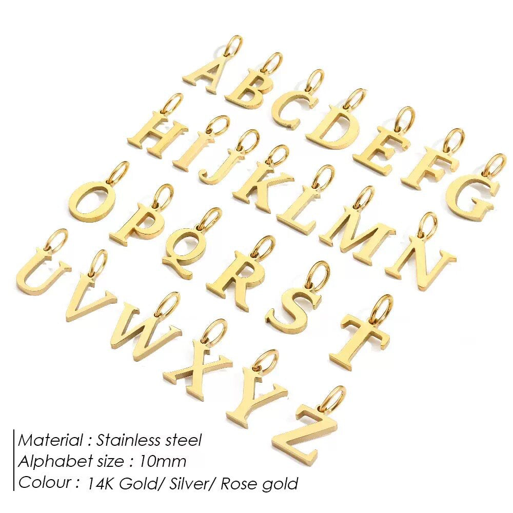 Mini Rectangle Birthstone Necklace & Initial Charms — product photograph