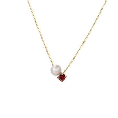 Pearl & Birthstone Necklace — product photograph