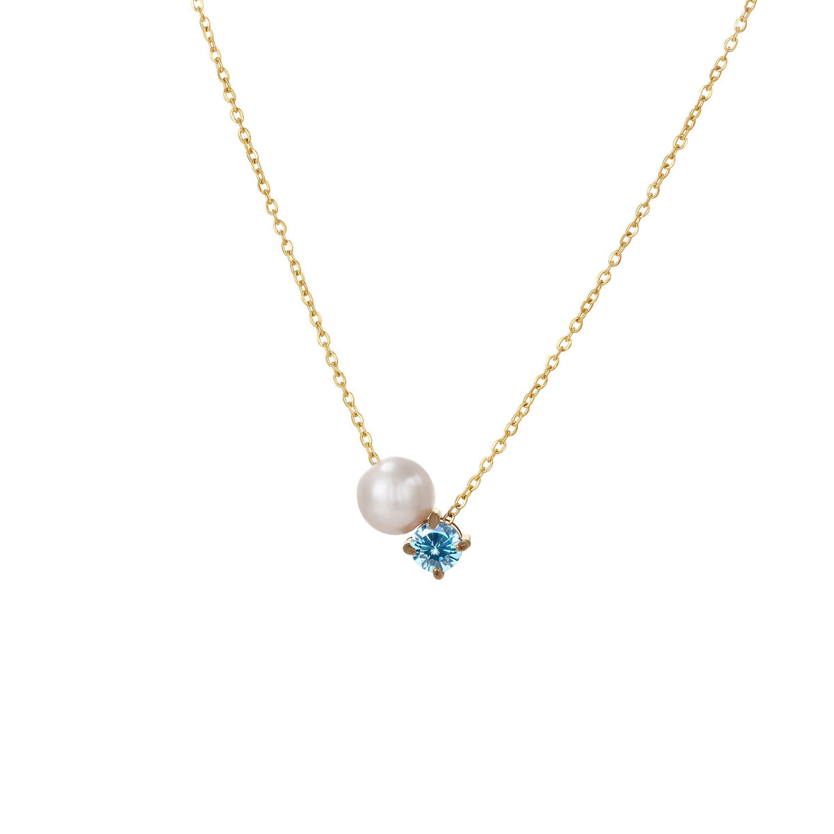 Pearl & Birthstone Necklace — product photograph