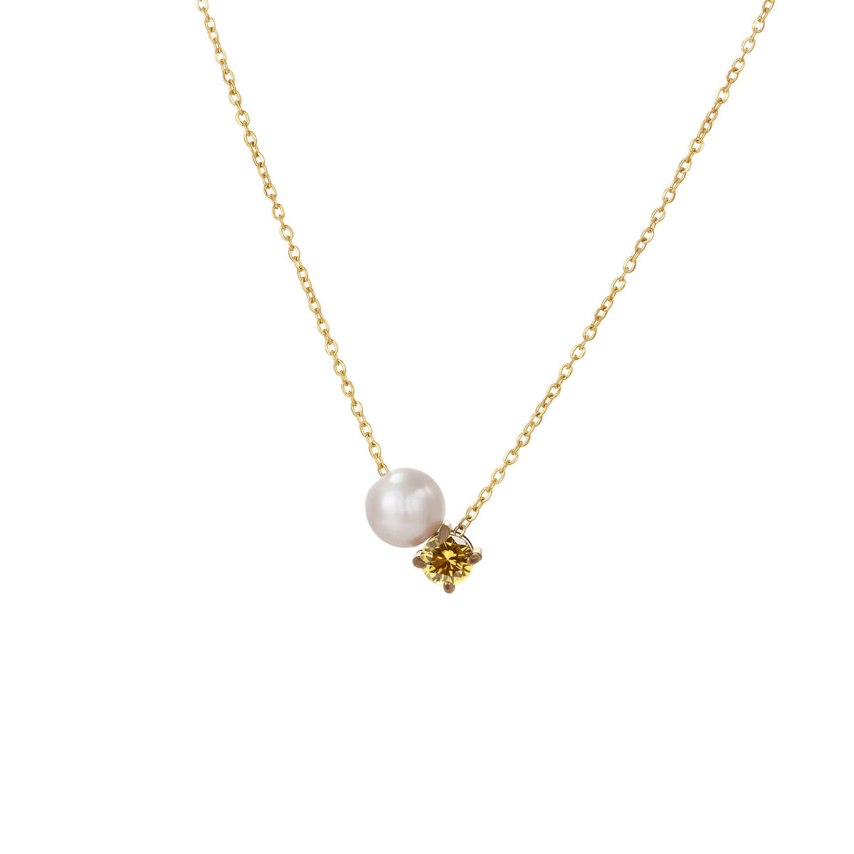 Pearl & Birthstone Necklace — product photograph