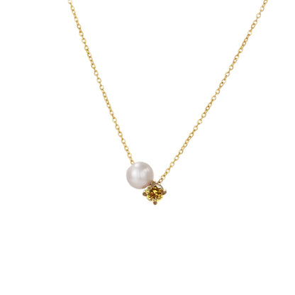 Pearl & Birthstone Necklace — product photograph