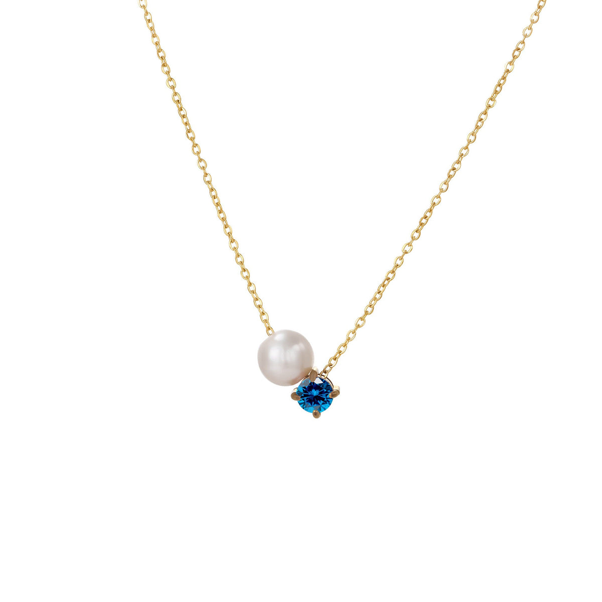 Pearl & Birthstone Necklace — product photograph