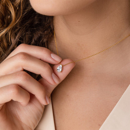Teardrop Birthstone Necklace — product photograph