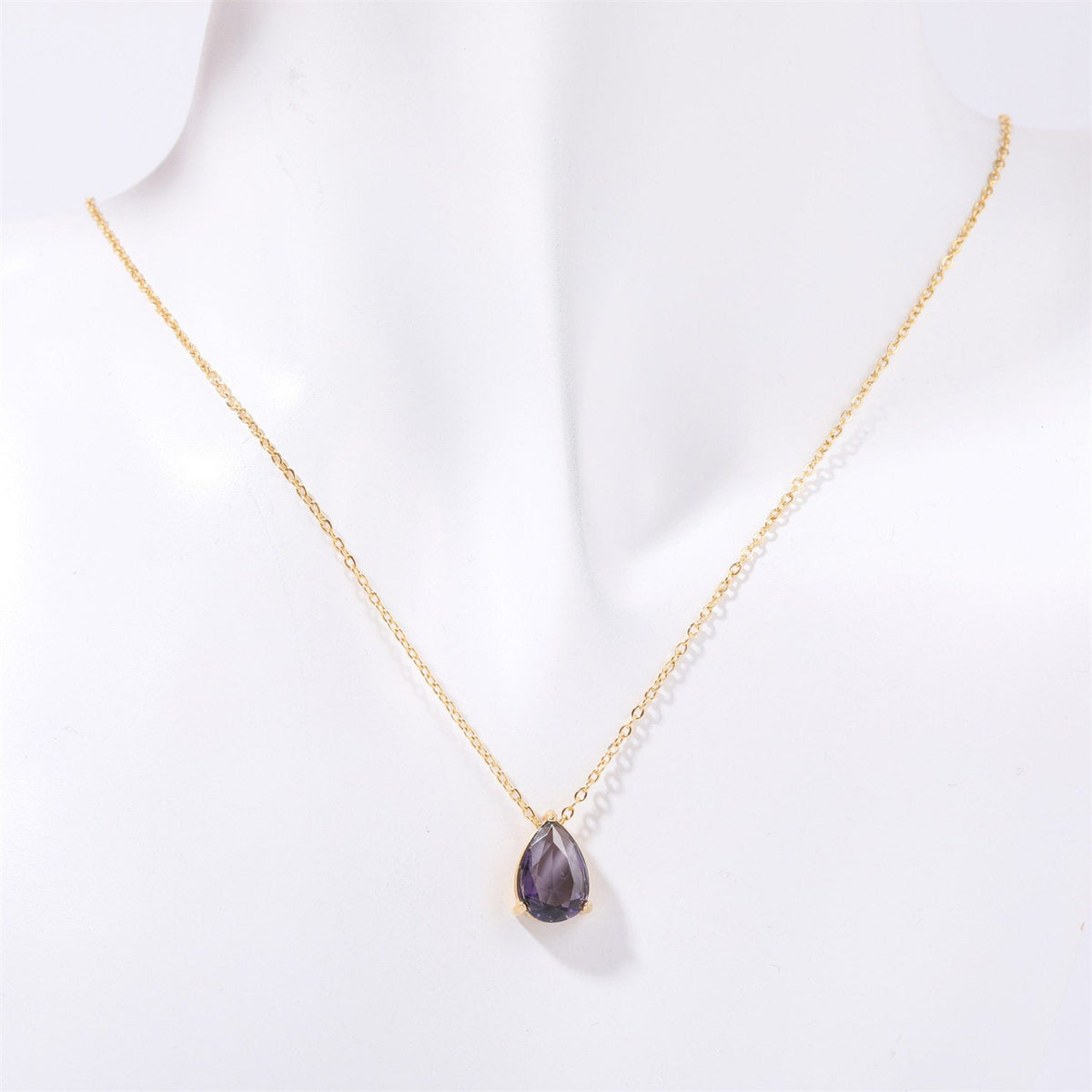 Teardrop Birthstone Necklace — product photograph
