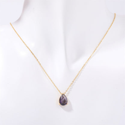 Teardrop Birthstone Necklace — product photograph