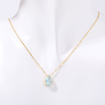 Teardrop Birthstone Necklace — product photograph