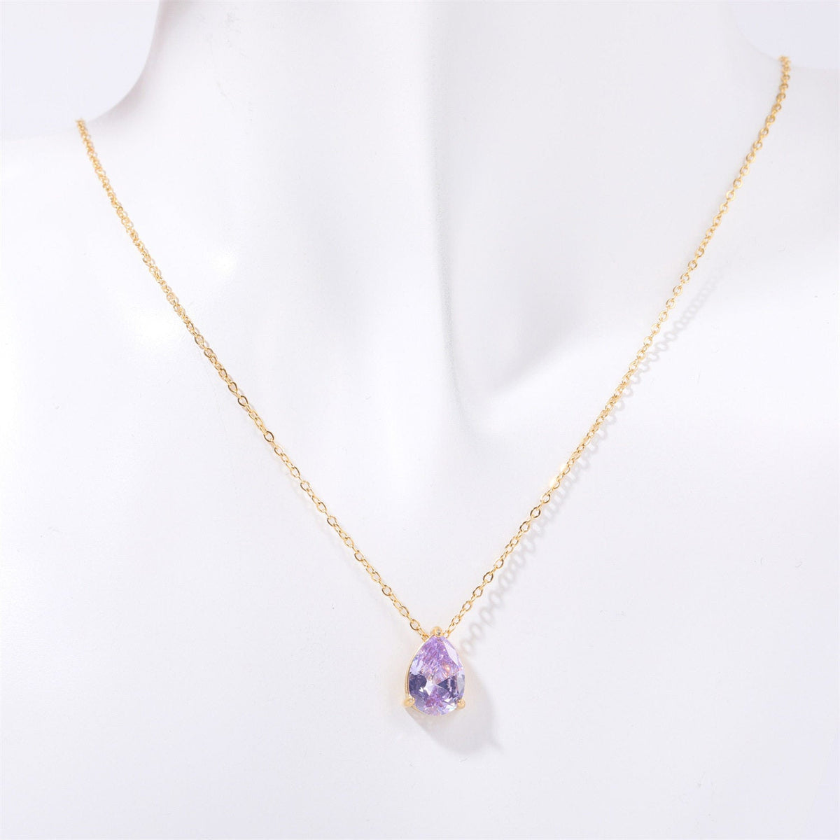 Teardrop Birthstone Necklace — product photograph