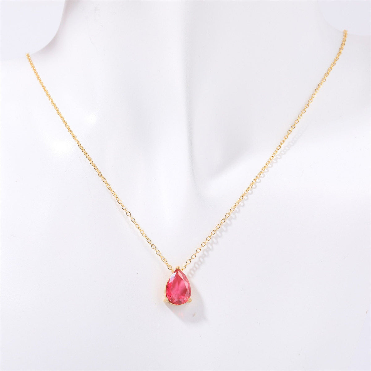 Teardrop Birthstone Necklace — product photograph
