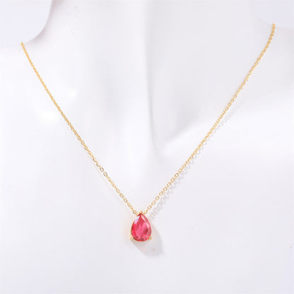 Teardrop Birthstone Necklace — product photograph