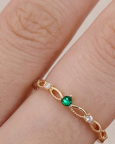 Delicate Birthstone Ring — editorial product close-up