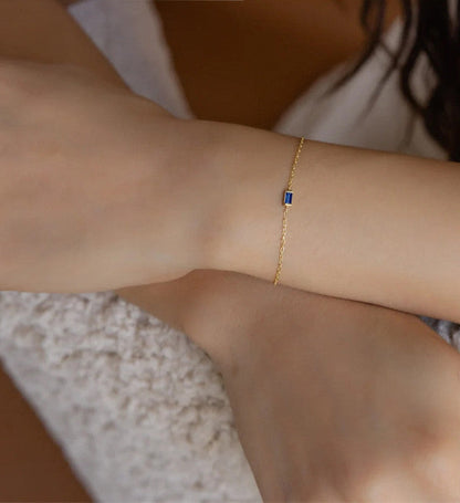 Rectangle Birthstone Bracelet — product photograph