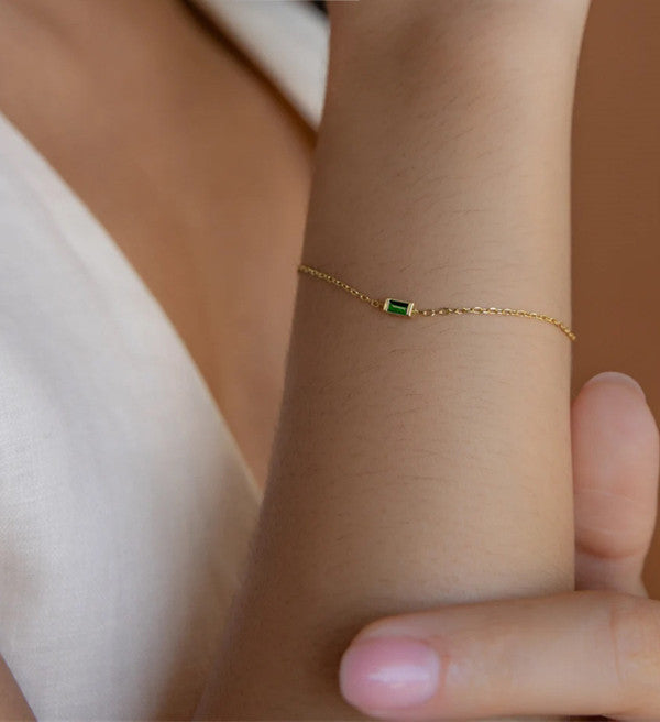 Rectangle Birthstone Bracelet — product photograph