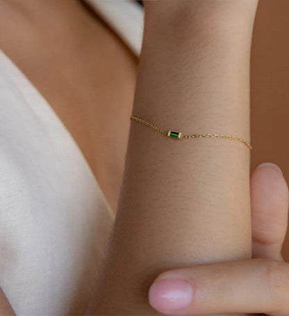 Rectangle Birthstone Bracelet — product photograph