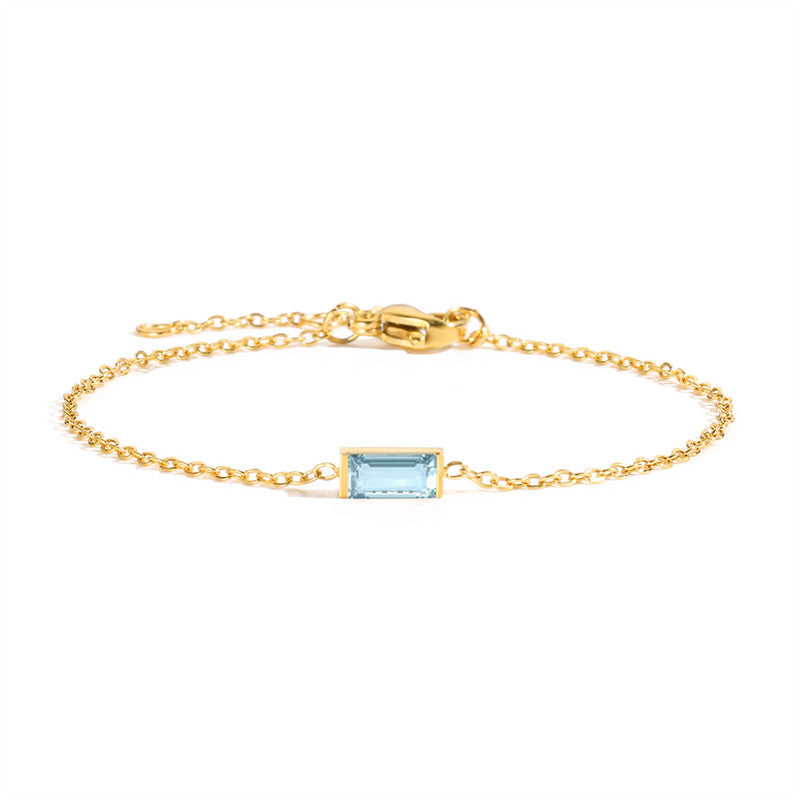 Rectangle Birthstone Bracelet — product photograph