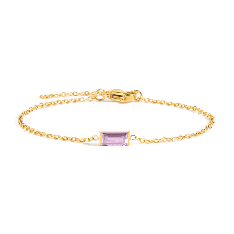 Rectangle Birthstone Bracelet — product photograph