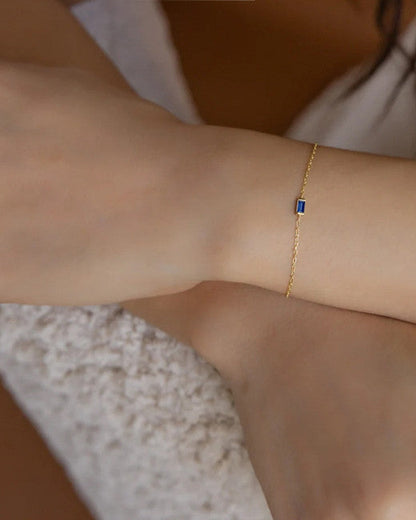 Rectangle Birthstone Bracelet — editorial product close-up