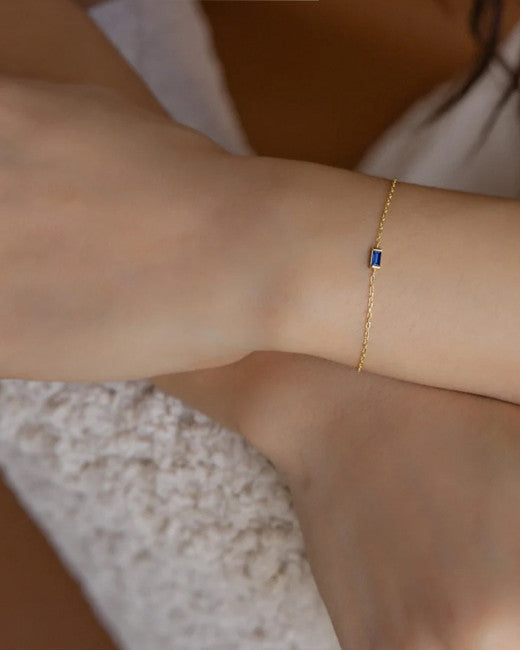 Rectangle Birthstone Bracelet — editorial product close-up