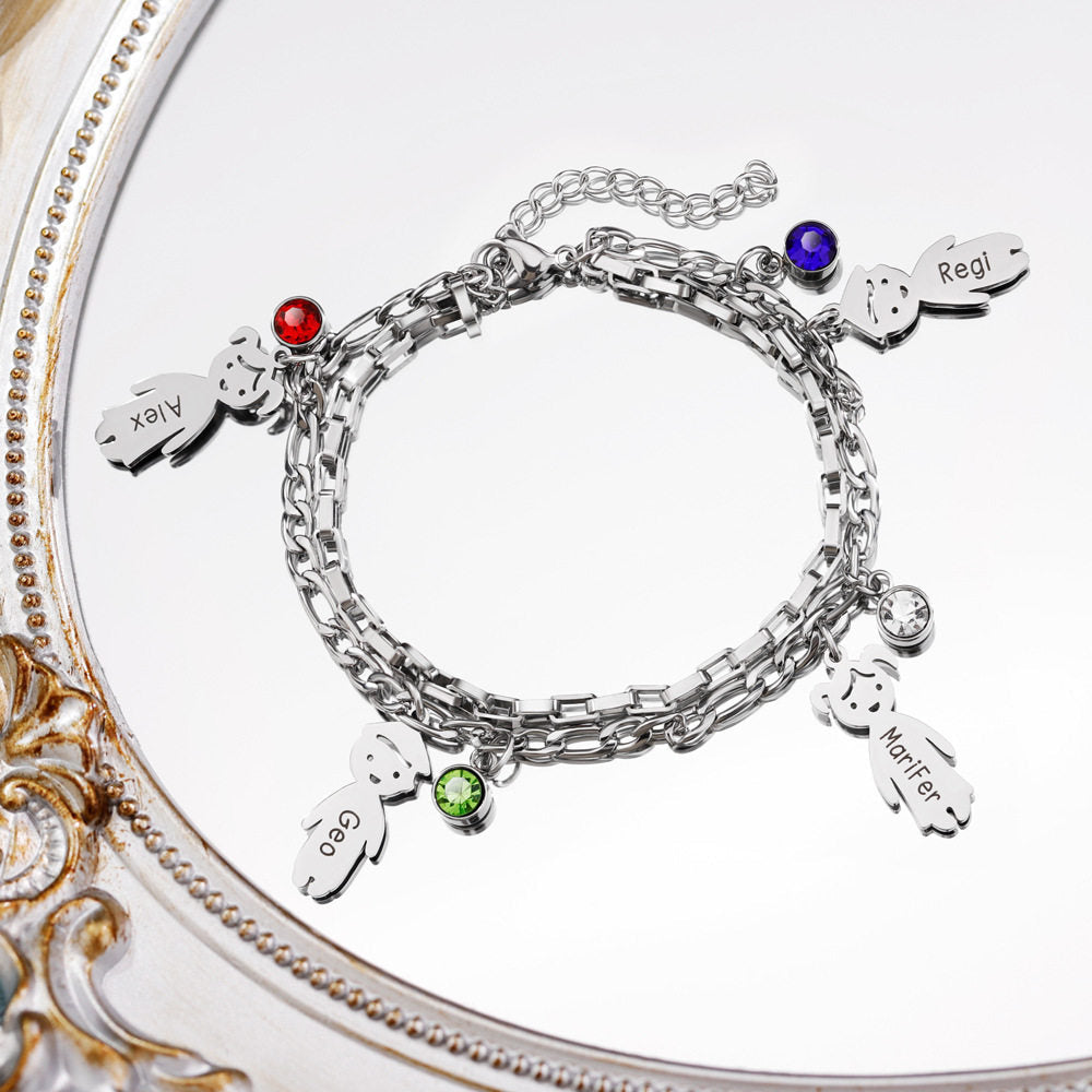 Personalized Family Charm Bracelet — product photograph