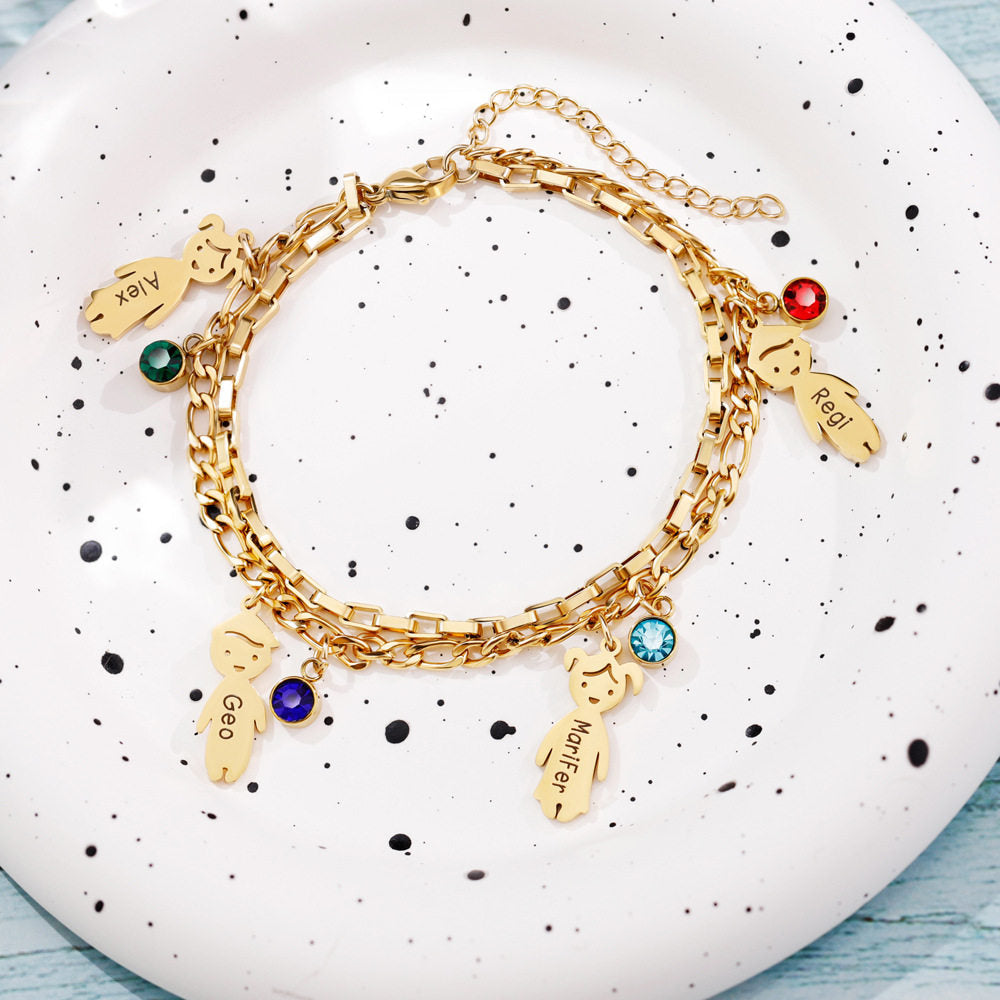 Personalized Family Charm Bracelet — product photograph