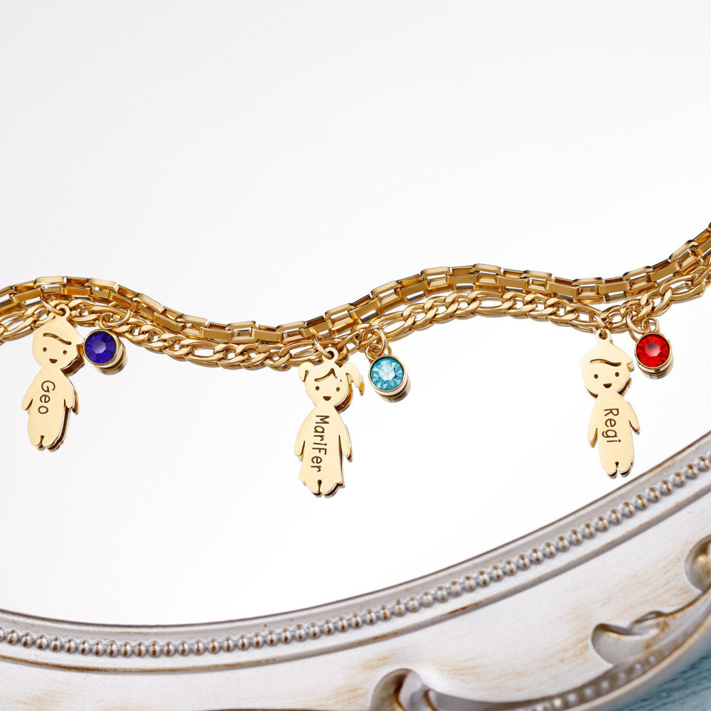 Personalized Family Charm Bracelet — product photograph