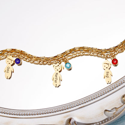 Personalized Family Charm Bracelet — product photograph