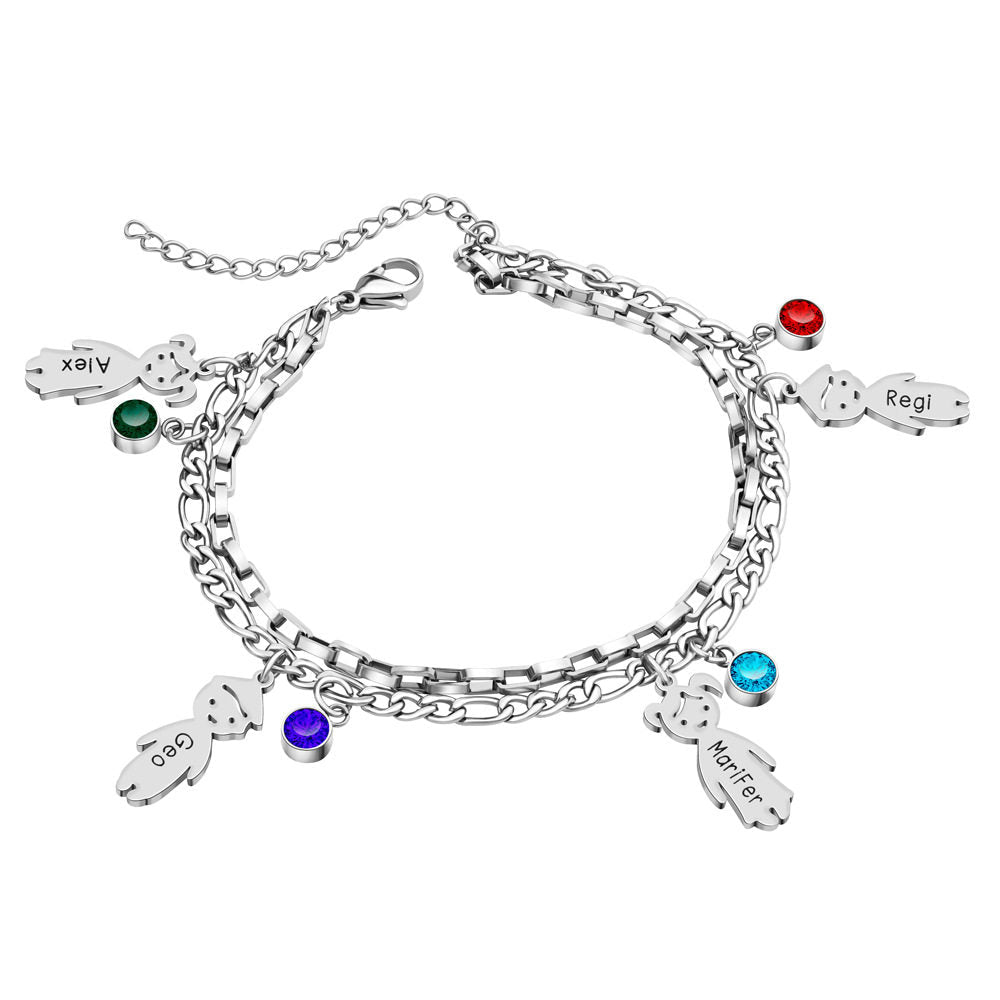 Personalized Family Charm Bracelet — product photograph