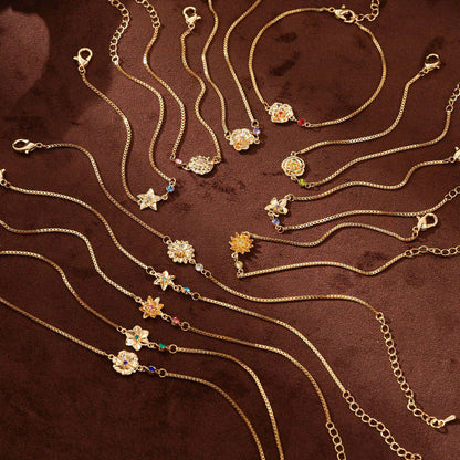 Birth Flower & Birthstone Bracelet or Necklace — product photograph