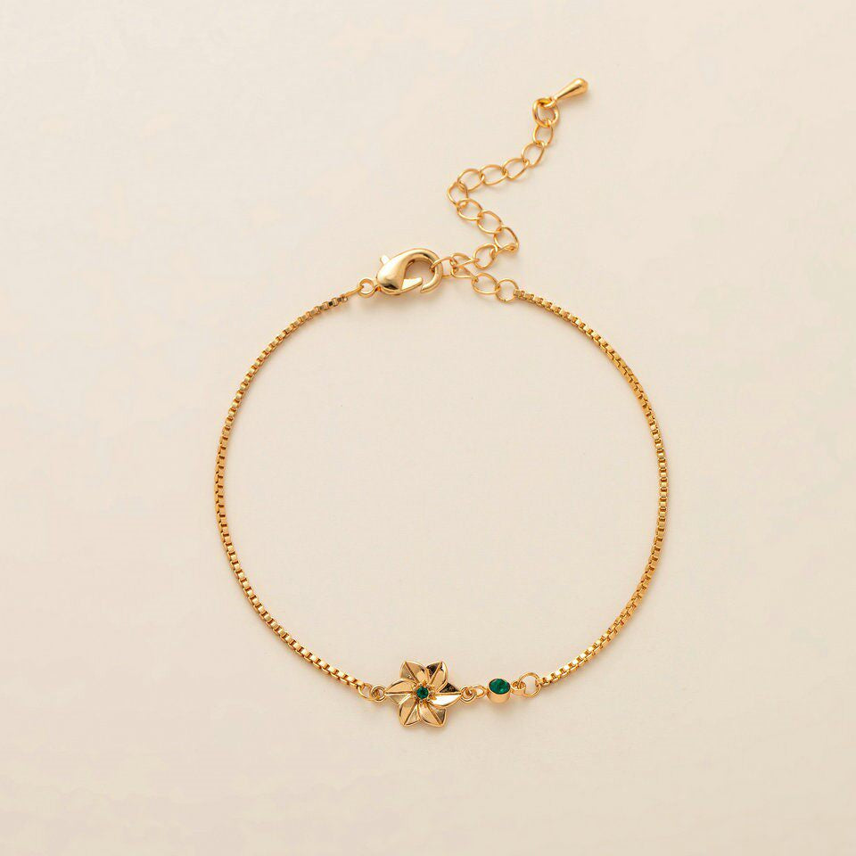 Birth Flower & Birthstone Bracelet or Necklace — product photograph